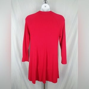 Loft red thin knit wool blend sweater dress